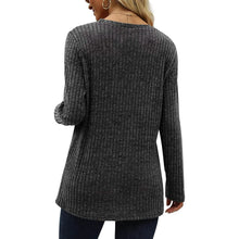 Load image into Gallery viewer, Women's Long Sleeve Crew Neck Tunic Tops Buttons Side