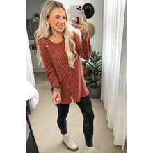 Load image into Gallery viewer, Women's Long Sleeve Crew Neck Tunic Tops Buttons Side
