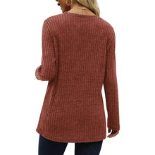 Load image into Gallery viewer, Women's Long Sleeve Crew Neck Tunic Tops Buttons Side