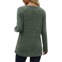 Load image into Gallery viewer, Women's Long Sleeve Crew Neck Tunic Tops Buttons Side
