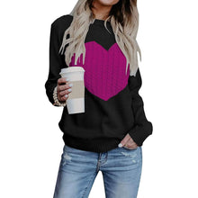 Load image into Gallery viewer, Women's Long Sleeve Crewneck Cute Heart Knitted Sweaters