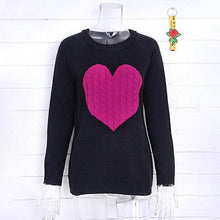 Load image into Gallery viewer, Women's Long Sleeve Crewneck Cute Heart Knitted Sweaters