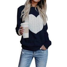 Load image into Gallery viewer, Women's Long Sleeve Crewneck Cute Heart Knitted Sweaters