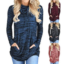 Load image into Gallery viewer, Women's Long Sleeve High Collar Tops Casual Tie Dye Sweatshirt