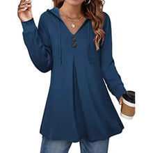 Load image into Gallery viewer, Women's Long Sleeve Hooded Tunic Tops