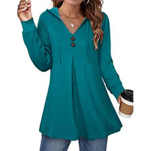 Load image into Gallery viewer, Women's Long Sleeve Hooded Tunic Tops