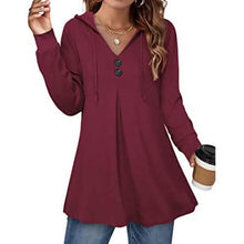 Load image into Gallery viewer, Women's Long Sleeve Hooded Tunic Tops