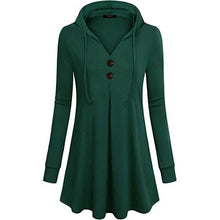 Load image into Gallery viewer, Women's Long Sleeve Hooded Tunic Tops