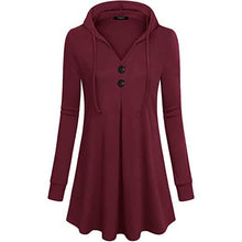 Load image into Gallery viewer, Women's Long Sleeve Hooded Tunic Tops