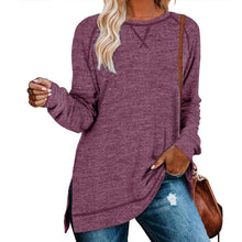Load image into Gallery viewer, Women's Long Sleeve Loose Casual Autumn Pullover Side Slit Tunic Top