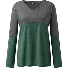 Load image into Gallery viewer, Women's Long Sleeve V Neck Loose Basic Shirt