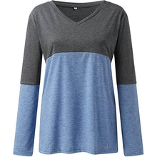 Load image into Gallery viewer, Women's Long Sleeve V Neck Loose Basic Shirt