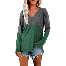 Load image into Gallery viewer, Women's Long Sleeve V Neck Loose Basic Shirt
