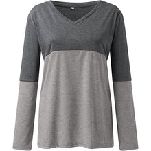 Load image into Gallery viewer, Women's Long Sleeve V Neck Loose Basic Shirt