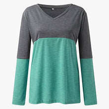 Load image into Gallery viewer, Women's Long Sleeve V Neck Loose Basic Shirt