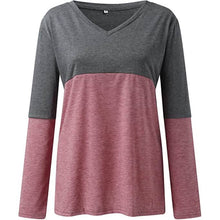 Load image into Gallery viewer, Women's Long Sleeve V Neck Loose Basic Shirt