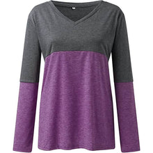 Load image into Gallery viewer, Women's Long Sleeve V Neck Loose Basic Shirt