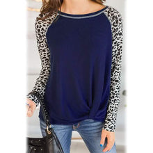 Load image into Gallery viewer, Women's Long Sleeved Leopard Print Twist Top