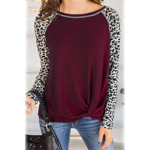 Load image into Gallery viewer, Women's Long Sleeved Leopard Print Twist Top