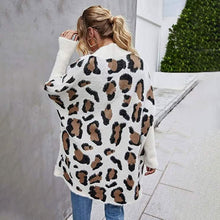 Load image into Gallery viewer, Women's Long Sleeves Leopard Print Knitting Cardigan