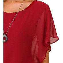 Load image into Gallery viewer, Women's Loose Casual Short Sleeve Chiffon Top T-Shirt Blouse