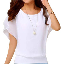 Load image into Gallery viewer, Women's Loose Casual Short Sleeve Chiffon Top T-Shirt Blouse