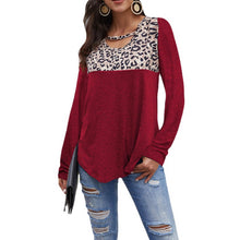 Load image into Gallery viewer, Womens Loose Tops Long Sleeve Tunic Color Block Casual Shirts