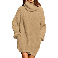 Load image into Gallery viewer, Women's Loose Turtleneck Oversize Long Pullover Sweater Dress