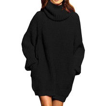 Load image into Gallery viewer, Women's Loose Turtleneck Oversize Long Pullover Sweater Dress