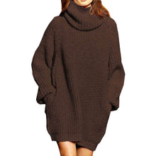 Load image into Gallery viewer, Women's Loose Turtleneck Oversize Long Pullover Sweater Dress