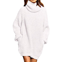 Load image into Gallery viewer, Women's Loose Turtleneck Oversize Long Pullover Sweater Dress