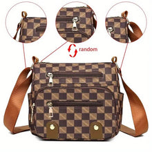 Load image into Gallery viewer, Women's Multi Pocket Plaid Pattern Crossbody Bag
