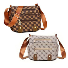 Load image into Gallery viewer, Women's Multi Pocket Plaid Pattern Crossbody Bag