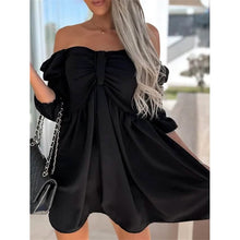 Load image into Gallery viewer, Women's Off Shoulder Casual Puff Sleeve Dress