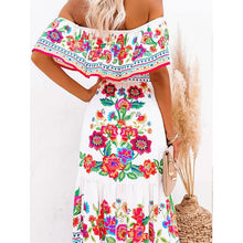 Load image into Gallery viewer, Women's Off Shoulder Print Dress