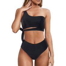 Load image into Gallery viewer, Women's One Shoulder High Waist Bikini