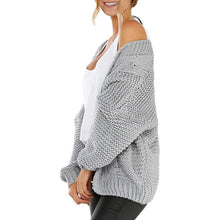 Load image into Gallery viewer, Womens Open Front Long Sleeve Chunky Knit Cardigan Sweaters Loose Outwear Coat
