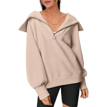 Load image into Gallery viewer, Womens Oversized Half Zip Pullover Sweatshirts Hoodie