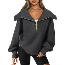 Load image into Gallery viewer, Womens Oversized Half Zip Pullover Sweatshirts Hoodie