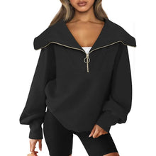 Load image into Gallery viewer, Womens Oversized Half Zip Pullover Sweatshirts Hoodie