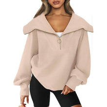 Load image into Gallery viewer, Womens Oversized Half Zip Pullover Sweatshirts Hoodie