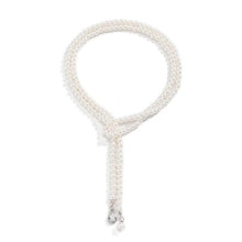 Load image into Gallery viewer, Women's Elegant Multi-Layered Faux Pearl Necklace, Boho Tassel Pendant, Dual-Strand Jewelry