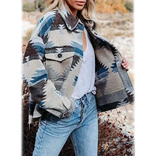 Load image into Gallery viewer, Women's Plaid Long Sleeve Button Down Collar Coat