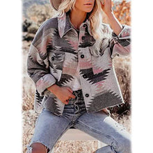 Load image into Gallery viewer, Women's Plaid Long Sleeve Button Down Collar Coat