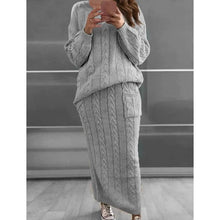 Load image into Gallery viewer, Women's Pocket Knitted Patchwork Solid Casual Long Sleeve Loose Sweater