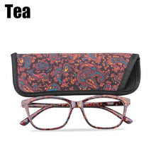 Load image into Gallery viewer, Womens Pocket Printed Reading Glasses With Matching Pouch Spring Hinge Presbyopic Reading Glasses For Women Anti Eyestrain Computer Reading TV Glasses Stylish Frame+1.0 To 4.0