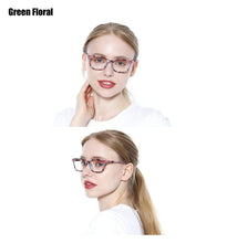 Load image into Gallery viewer, Womens Pocket Printed Reading Glasses With Matching Pouch Spring Hinge Presbyopic Reading Glasses For Women Anti Eyestrain Computer Reading TV Glasses Stylish Frame+1.0 To 4.0