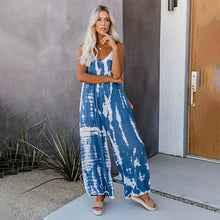 Load image into Gallery viewer, Women's Printed Jumpsuit Wide-Leg Leisure Pants