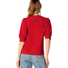 Load image into Gallery viewer, Women's Puff Sleeve Pullover Keyhole Back Blouse