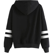 Load image into Gallery viewer, Women's Pullover Fleece Drop Shoulder Striped Hoodie